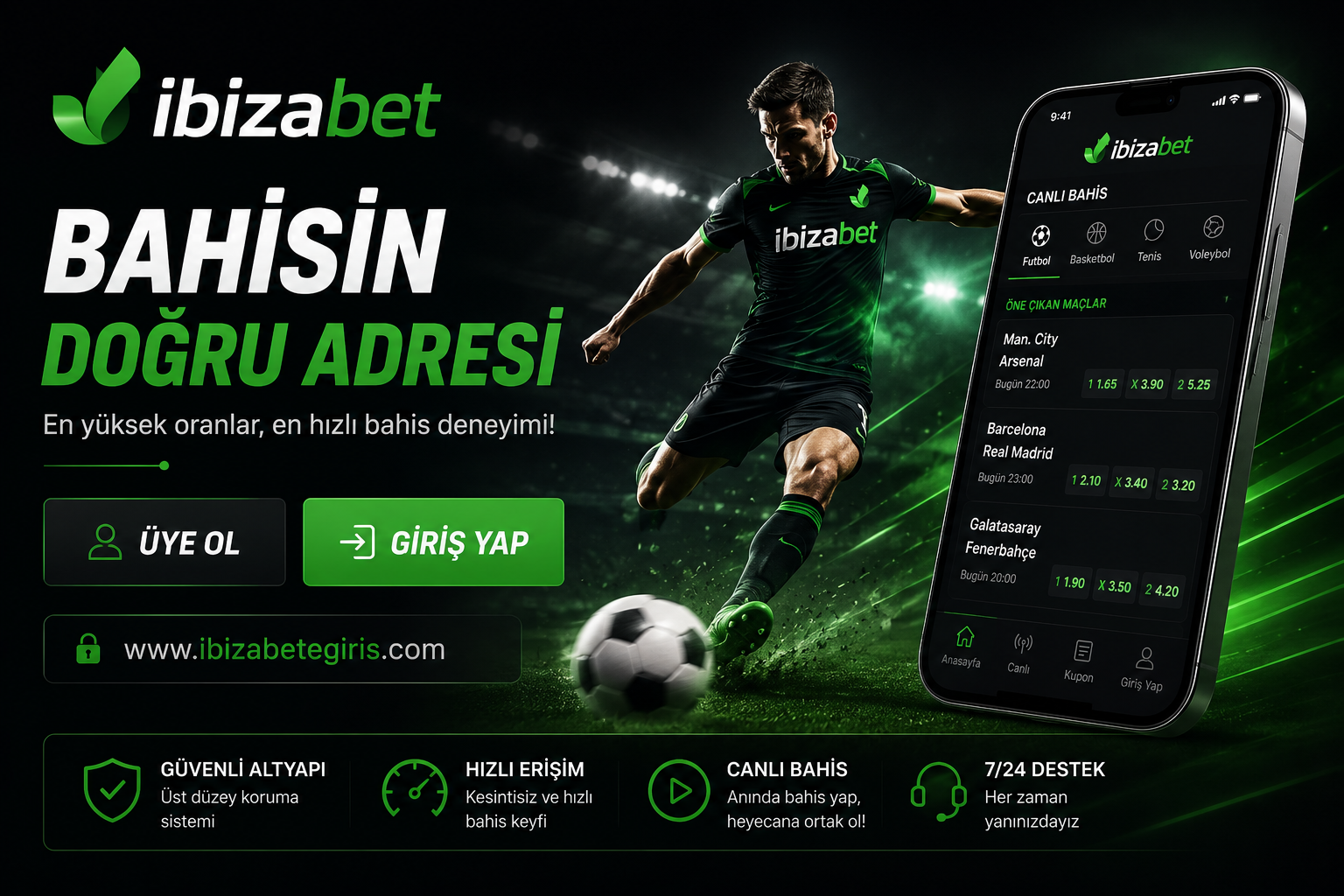 İbizabet bahis sitesinin sosyal ağ hesapları. 